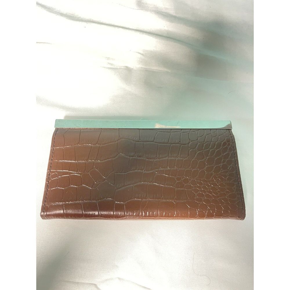 Woman's Cognac Alligator Bi-Fold Snap Wallet